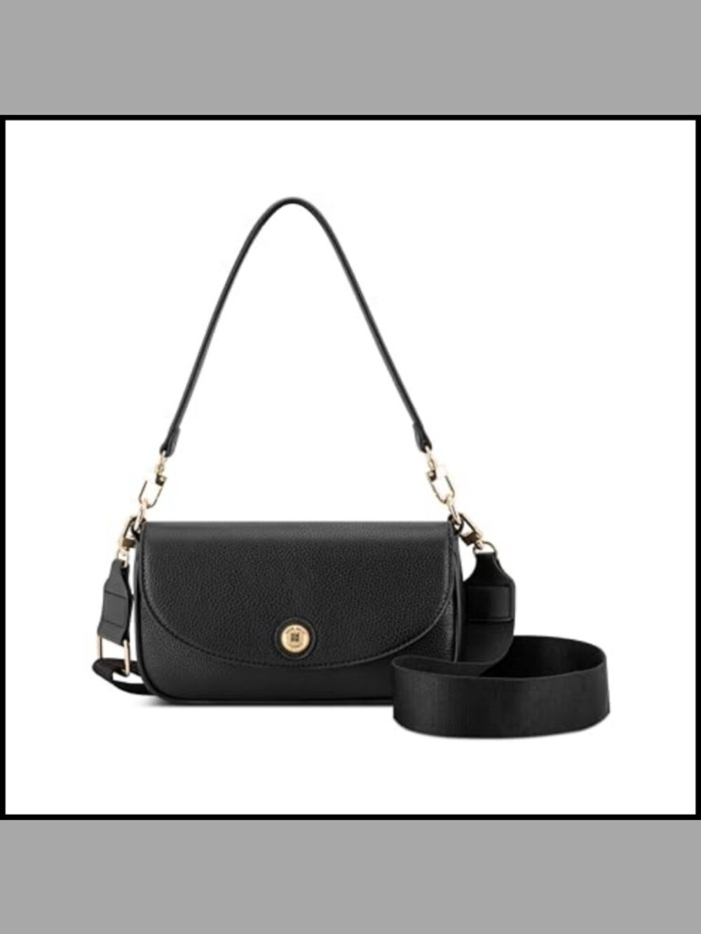 Mini Flap Crossbody Bag Cotton Blend Lining Adjustable Strap